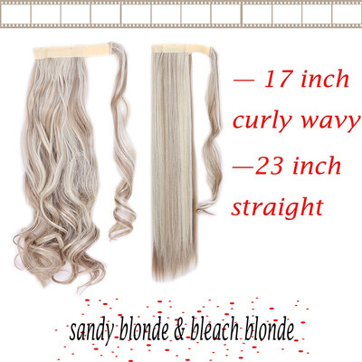 

17-23 Inch 3 Types Clip In Hair Extensions Pony Tail Wrap Around Ponytail