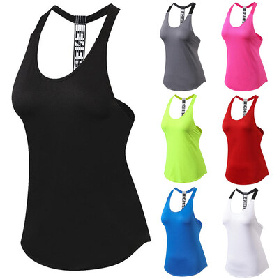 

New Women Girls Gym Yoga Vest Sportswear Sleeveless Backless Fitness Tights Run Sports Tank Tops