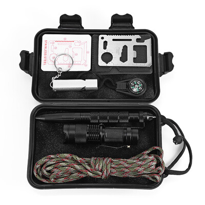 

7 in 1 Multifunction Emergency Survival Kit Outdoor SOS Equipment Tool for Traveling Hiking Camping Climbing Hunting