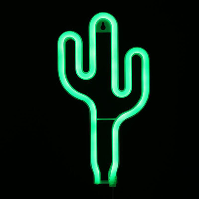 

LED Neon Lamp USB Charging Living Room Bedroom Desktop Decorative Light Green Cactus
