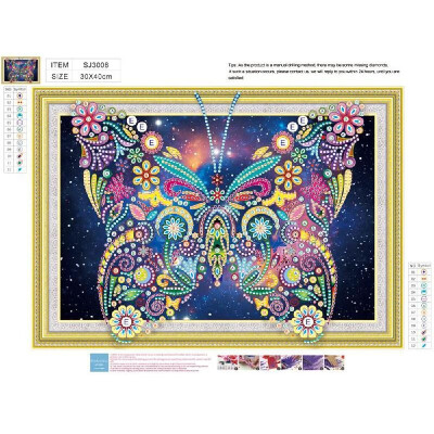 

5d Diamond Painting Embroidery Cross Stitch Mosaic DIY Kit Floral Butterfly Rhinestone Home Decor