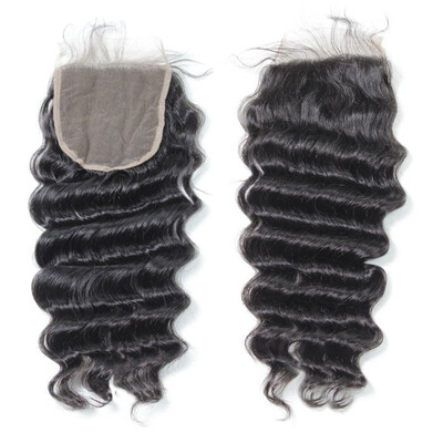 

Lace top closure 55" Loose wave Human hair medium brown Swiss lace