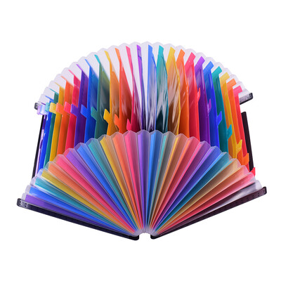 

24 Pockets File Folder Organizer Expanding File Folder Rainbow Color Accordion A4 Size with File Guides&Paper Tags for Busines