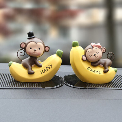 

1 Set car Interior Accessories Love Banana Monkey Doll Kiss Baby Doll Fashionable car Ornament Decoration Lovely Cartoon Dolls