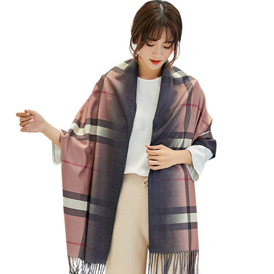 

MAXVIVI scarf female autumn&winter new European&American long ladies scarf British lattice collar air conditioning dual-use warm shawl MWJ843207 caramel color
