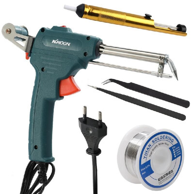 

KKmoon 60W 110-230V Manual Soldering Machine Household Electric Iron Set Handheld Soldering Iron Rework Station Soldering Tool Kit