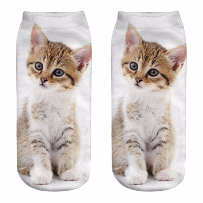 

2018 New HOT 3D Printing Women Socks Brand Sock Fashion Unisex Christmas Socks Cat Meias Female Funny Low Ankle Femme Sock Sale