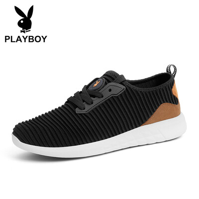 

Playboy PLAYBOY fly woven casual sports shoes mens non-slip breathable wild fashion DS81096 black 40