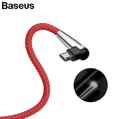 

Baseus Micro USB Cable Reversible Charging&Data transfer for Mobile Phone Elbow Little LED Light Games Data Cable