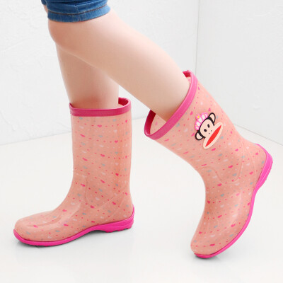 

PaulFrank big mouth monkey in the tube fashion color waterproof rubber rain boots PF1013 pink love 40