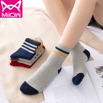 

Cat Man Miiow Socks Ms Striped Contrast Casual Socks Simple Joker Breathable Ms Socks Stripe Color 5 Pairs All Sizes