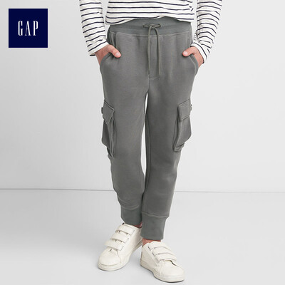 

GAP flagship store boy comfortable elastic waist tooling wind sports pants 929121 asphalt road color