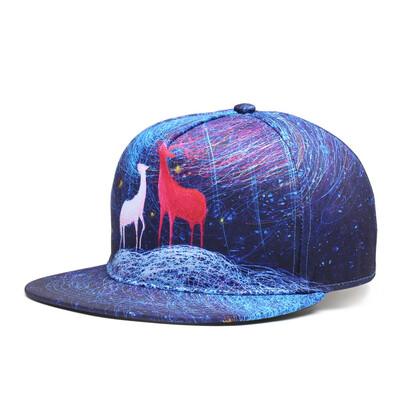 

NUZADA 3D Printing Caps Men Women Couple Hip Hop Cap Spring Summer Autumn High Quality Cotton Material Punk