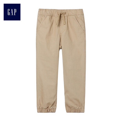 

GAP flagship store men&women thick padded simple&comfortable elastic waist beam pants 398733 Khaki 4YRS