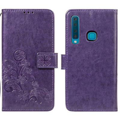 

Samsung Galaxy A9 2018 Lucky Clover Embossed Leather Case - Purple