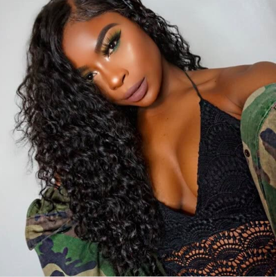 

BOWIN 150 Density Deep Wave 360 Lace Frontal Wigs Brazilian Virgin Hair with Pre-plucked Hairline Natural Color