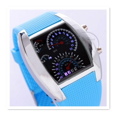 

2018 explosion models led electronic aviation LED watch mens sports fan-shaped dashboard creative watch