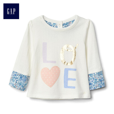 

GAP flagship store baby girl cute pattern knit pullover sweater 845292 light sense bright white 6-12M