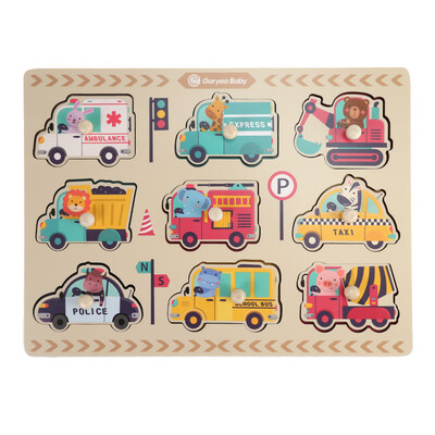 

GoryeoBaby Wooden Animals Numbers Cognitive Puzzle Board Educational Toys for Baby Kids