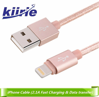 

iPhone Cable 1M33FT Nylon Braided Syncing&Charging USB Cables Charger Cord for iPhone iPad iPod - Rose Gold