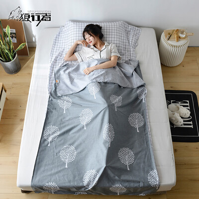 

Wolf walker dirty sleeping bag cotton portable travel tourist hotel hotel anti-dirty sheets adult indoor happiness tree 120230cm LXZ-2033