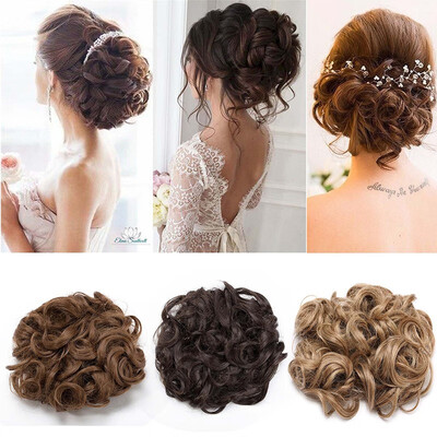 

Women Comb Clip In Curly Hair Piece Chignon Updo Hairpiece Extension Hair Bunignons