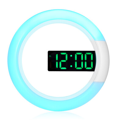 

TS - S24 Remote Control Digital RGB LED Mirror Wall Alarm Clock Thermometer