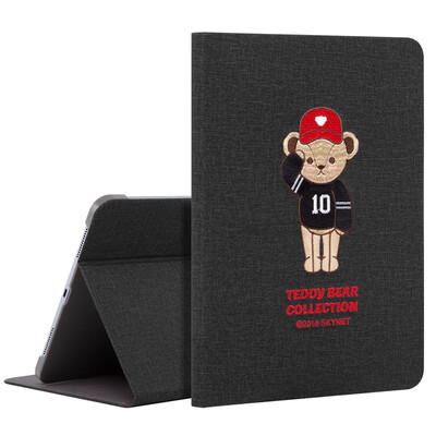 

Teddy collection iPad Air 2019 new protective cover iPad Pro105 inch computer protective shell creative embroidery all-inclusive anti-drop dormant bracket holster 10 baseball player