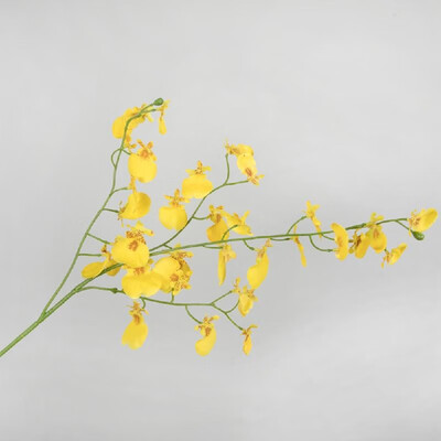 

Yellow artificial fake flower plant potted Zen home decoration decoration plastic bouquet single peacock dancing orchid BL28362 ye
