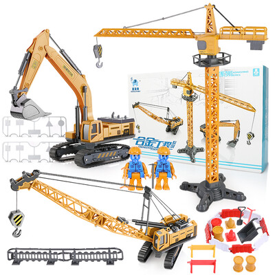 

Beans like toy car set engineering car toy set large car model crane hanging tower excavator gift box set alloy front boy three