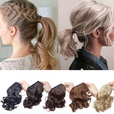 

11-12 Inch Adjustable Messy Style Ponytail Hair Extension with Jaw Claw Synthetic Hair-Piece&Braids Ponytail hair