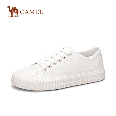 

Camel CAMEL ladies simple casual sewing thread flat canvas shoes A91228604 white 35