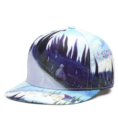 

NUZADA 3D Printing Caps Men Women Couple Hip Hop Cap Spring Summer Autumn High Quality Cotton Material Punk