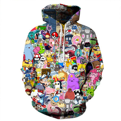 

AOWOFS new 3D digital printing Plus size mens Hoodies parent-child pullover Kids sweater womens hoodies QYDM055-TZ051