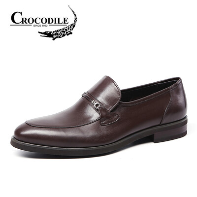 

Crocodile shirt CROCODILE male business casual shoes mens England set foot round head breathable coffee color 38