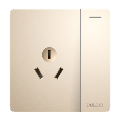 

Delixi DELIXI switch socket panel 16A three-hole air conditioning socket with a dual control switch champagne gold flat large board