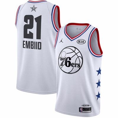 

2019 All-Star Philadelphia 76ers 21 Joel Embiid Basketball Jersey