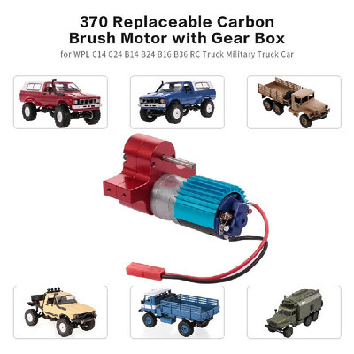 

370 Replaceable Carbon Brush Motor with Metal Gear Box for WPL C14 C24 B14 B24 B16 B36 JJRC Q60 Q61 Q62 Q63 Q64 Q65 RC Truck Mili