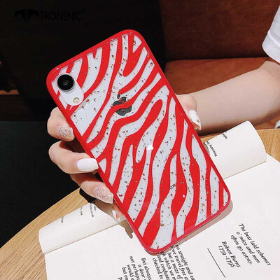 

Tronsnic Glitter Phone Case for iPhone XS MAX Strawberry Gold Foil Case Love Rose Flower Zebra Red Luxury
