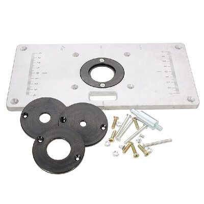 

Aluminum Alloy Router Table Insert Plate with 4 Loops Screws for Woodworking Benches