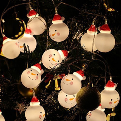 

LED lantern lights Christmas Snowmans head flashing lights Christmas series holiday lights decorative lights15m 10led