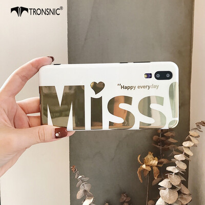 

Tronsnic Nice Miss Phone Case for iPhone XR Shiny Mirror Gold Cases Fashion Covers Luxury Capa