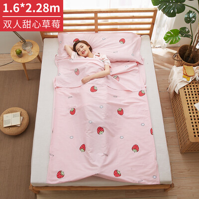 

Banjeni cotton travel dirty sleeping bag sheets hotel across dirty sheets sleeping bag single double widened portable travel anti-dirty sleeping bag sheets sweetheart strawberry 120228cm