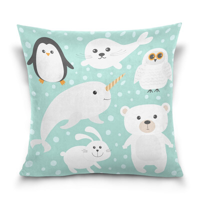 

ALAZA Throw Pillow Cover 16 X 16 inch Christmas Gift Cushion Cover with Cartoon Animals Printed Pillowcase