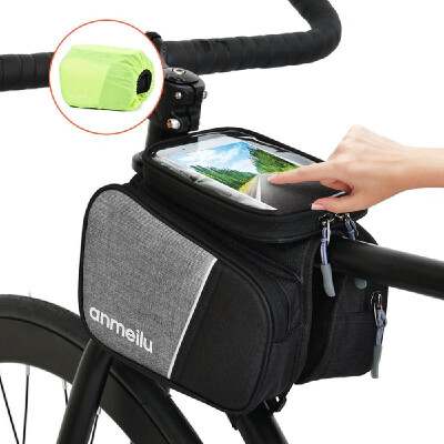 

Lixada Bike Top Tube Bag Cycling Front Frame Bag Bike Phone Pouch Bicycle Frame Bag Touch-screen 6IN Phone Pouch with Waterproof R