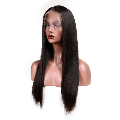 

Brazilian Lace Front Human Hair Wigs For Women Remy Hair Straight Wig With Baby Hair Natural Hairline Full End Black Color