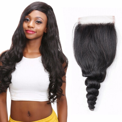 

Nami Hair 4x4 Lace Closure Brazilian Remy Hair Loose Wave Free Part 100 Human Hair Closure With Baby Hair