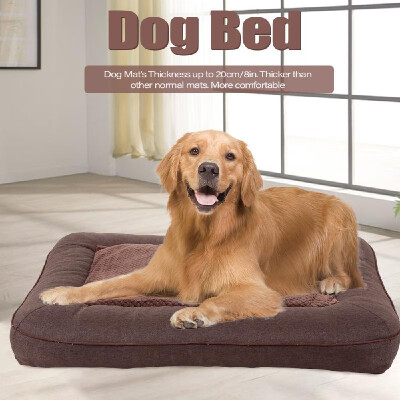 

Dog Bed Memory Foam Luxury Large Thick Pet Mat Warm Cover for House Floor&Garden