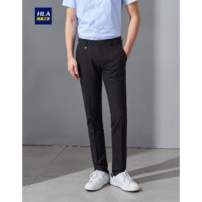 

HLA Haishu House trousers male 2019 spring new fashion business ice coffee fiber comfortable mens pants HKXAD1R018A black 18 17582A 32