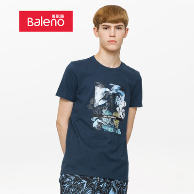 

Baleno T-shirt male 2019 spring&summer new rainforest print short-sleeved shirt T-shirt 88902264 02B M
